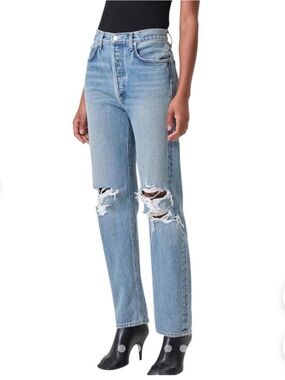 AGOLDE 90'S PINCH WAIST HIGH RISE STRAIGHT DISTRESSED - 26